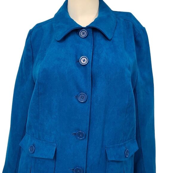 Studio Works Cobalt Blue Faux Suede Jacket 12P - Picture 5 of 8